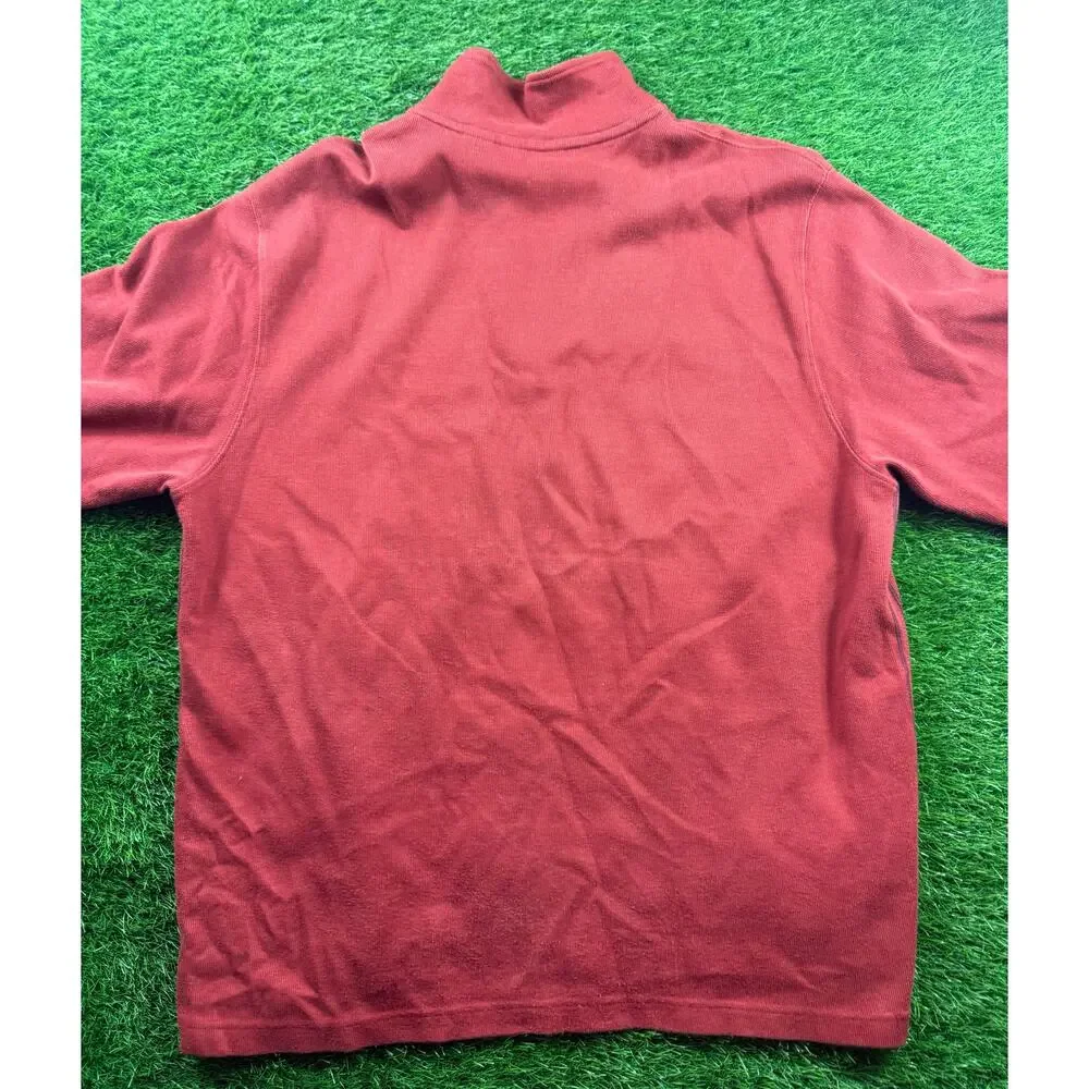IZOD Luxury Sport Mens XXL 1/4 Zip Pullover Sweater Red Gray Mock Neck Stretch
